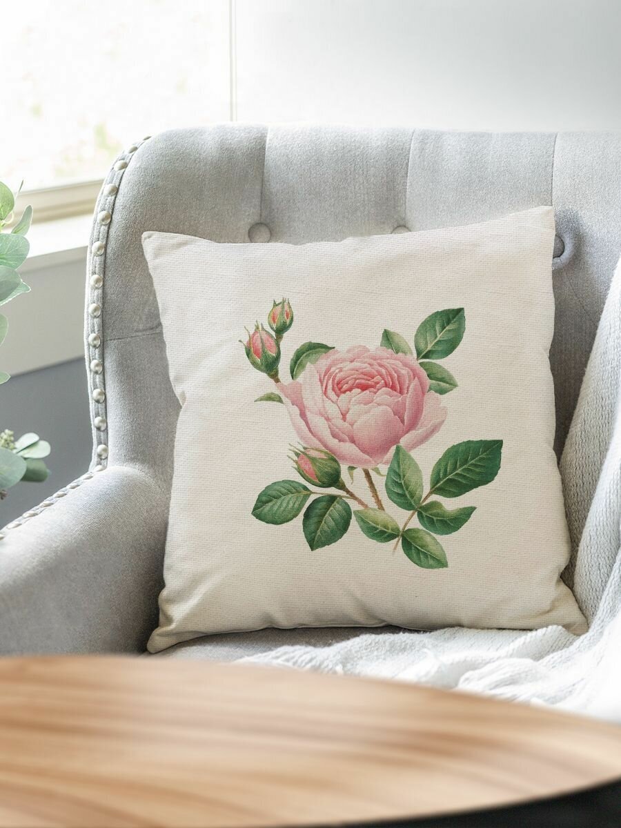 Подушка декоративная 40х40 см на диван с розами