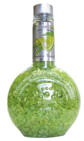 Северная жемчужина Соль для ванн Фруктовое ассорти Лимон и зеленый чай, 550 г, 3 шт.