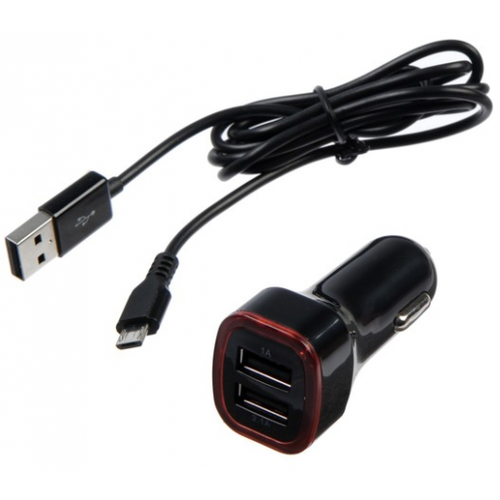 АЗУ Seven + кабель USB - Micro USB Black азу разветвитель на 4 азу 1 usb wf 072 black