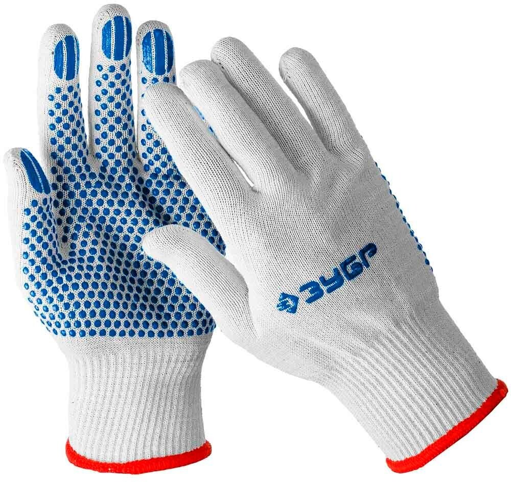 Перчатки ЗУБР трикотажные, с защитой от скольжения, (11451-XL) L-XL