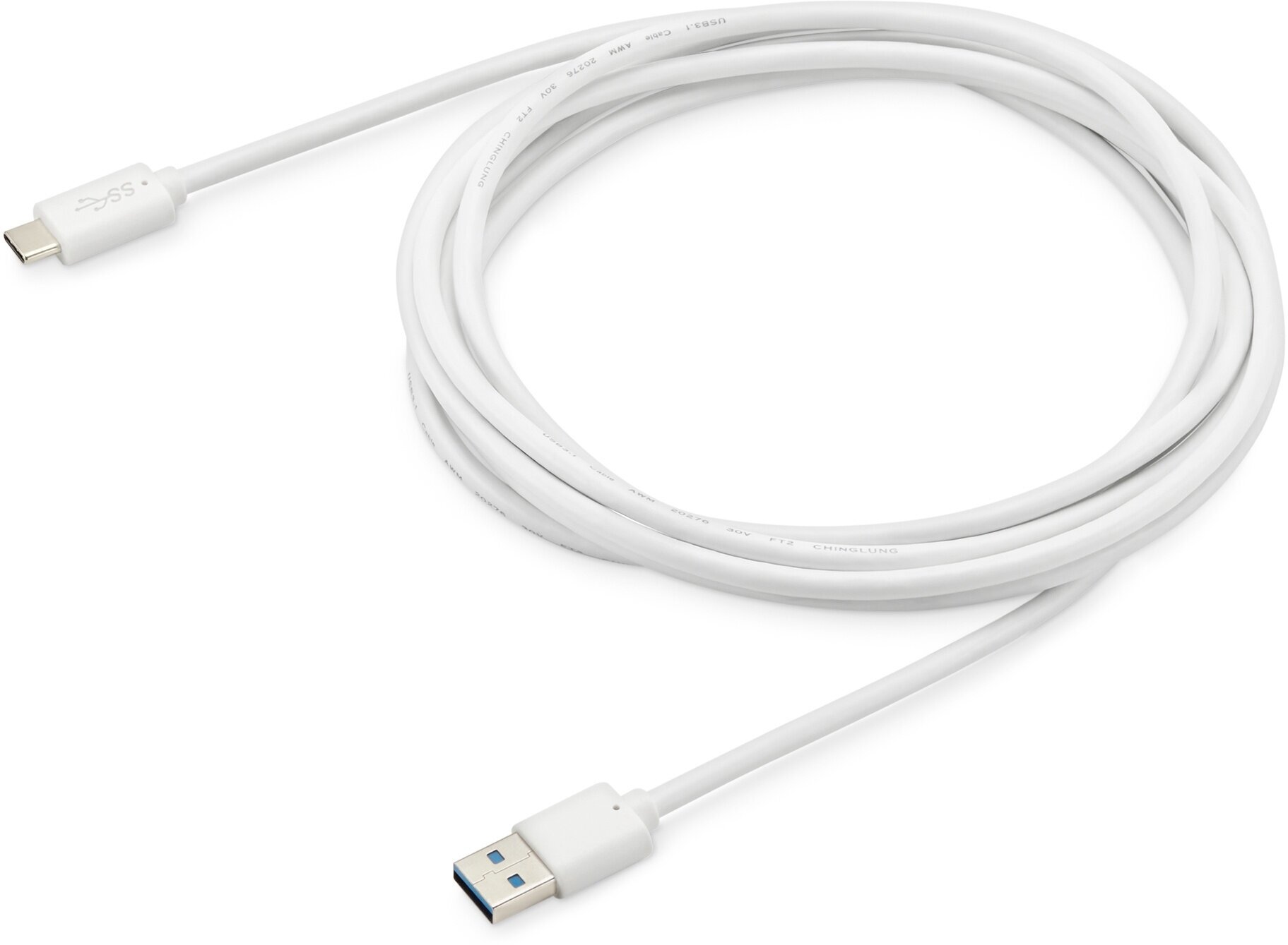 Кабель BURO USB 3.0 A(m), USB Type-C (m), 3м, белый [bhp usb-tpc-3w] - фото №4