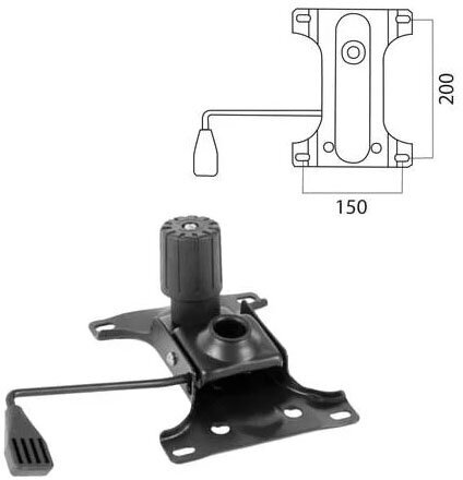 Механизм качания для кресла "ТОП-ГАН" расстояние крепежа 150х200 мм
