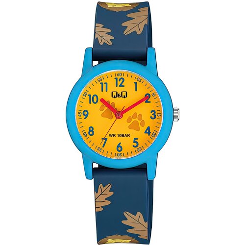 фото Наручные часы q&q, корпус пластик, ремешок резина, оранжевый