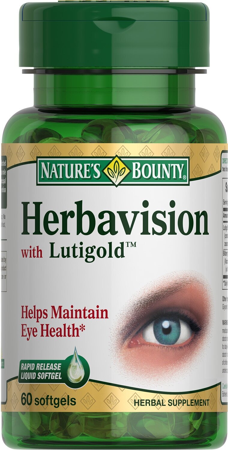 Nature's Bounty (Нэйчес баунти) Herbavision with Lutigold капсулы 60 шт. Nature's Bounty US - фото №3