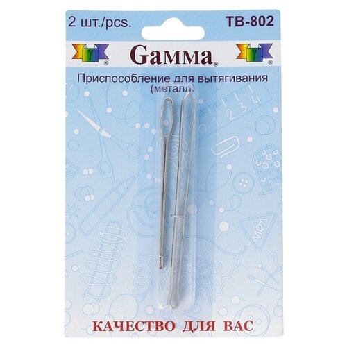 фото Gamma приспособление tb-802 для вытягивания резинки, тесьмы, 2 шт. серебристый