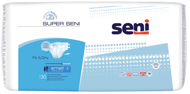 Подгузники для взрослых Super Seni Small (№1), объем талии 55-80 см, 30 шт.