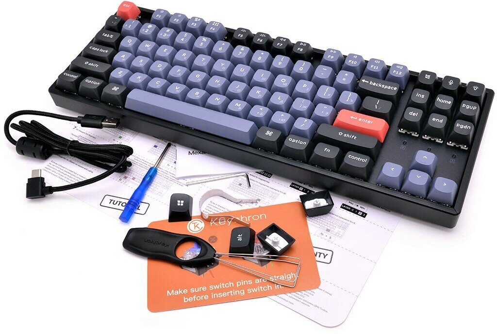 Клавиатура беспроводная Keychron K8P-J1 87 клавиш, Hot-Swap, Gateron G pro Red Switch - фото №8