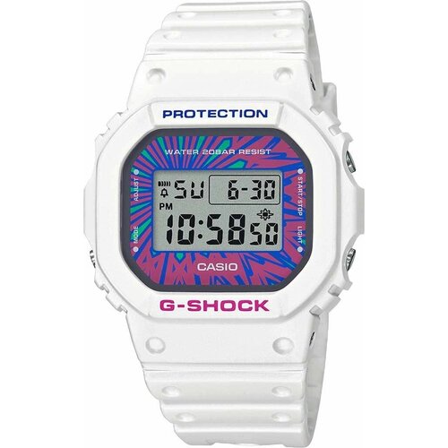 Наручные часы CASIO Часы наручные мужские Casio G-Shock DW-5600DN-7 Гарантия 2 года, фиолетовый, розовый