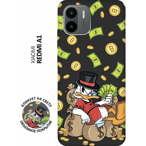 Матовый чехол Rich Scrooge для Xiaomi Redmi A1 / Сяоми Редми А1 с 3D эффектом черный матовый чехол rich scrooge для xiaomi redmi a1 сяоми редми а1 с 3d эффектом черный