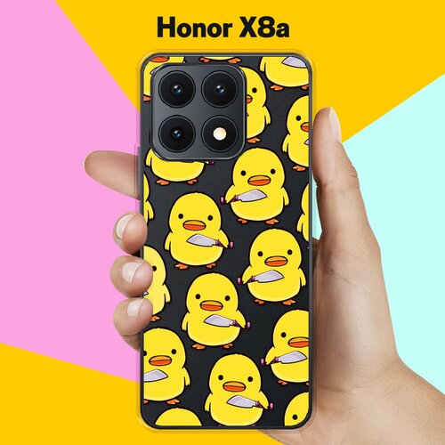 Силиконовый чехол на Honor X8a Утенок с ножом / для Хонор Икс8А