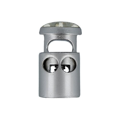 фото Зажим micron gb 1266 со стразами для двух шнуров в пакете №05 матовый никель (прозрачный)