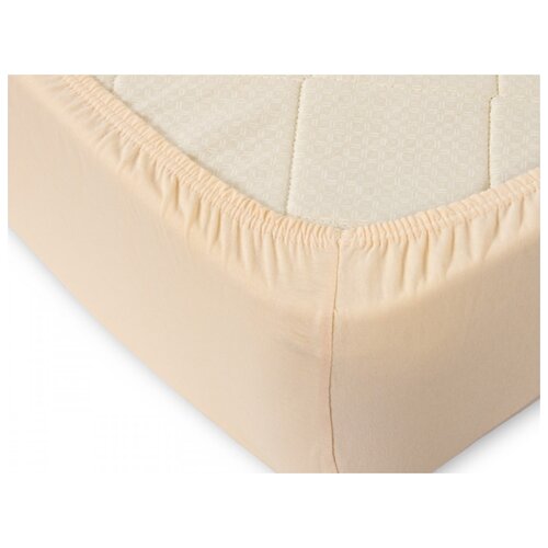 Трикотажная простыня на резинке Селтекс, 200х200х20, цвет: кремовый