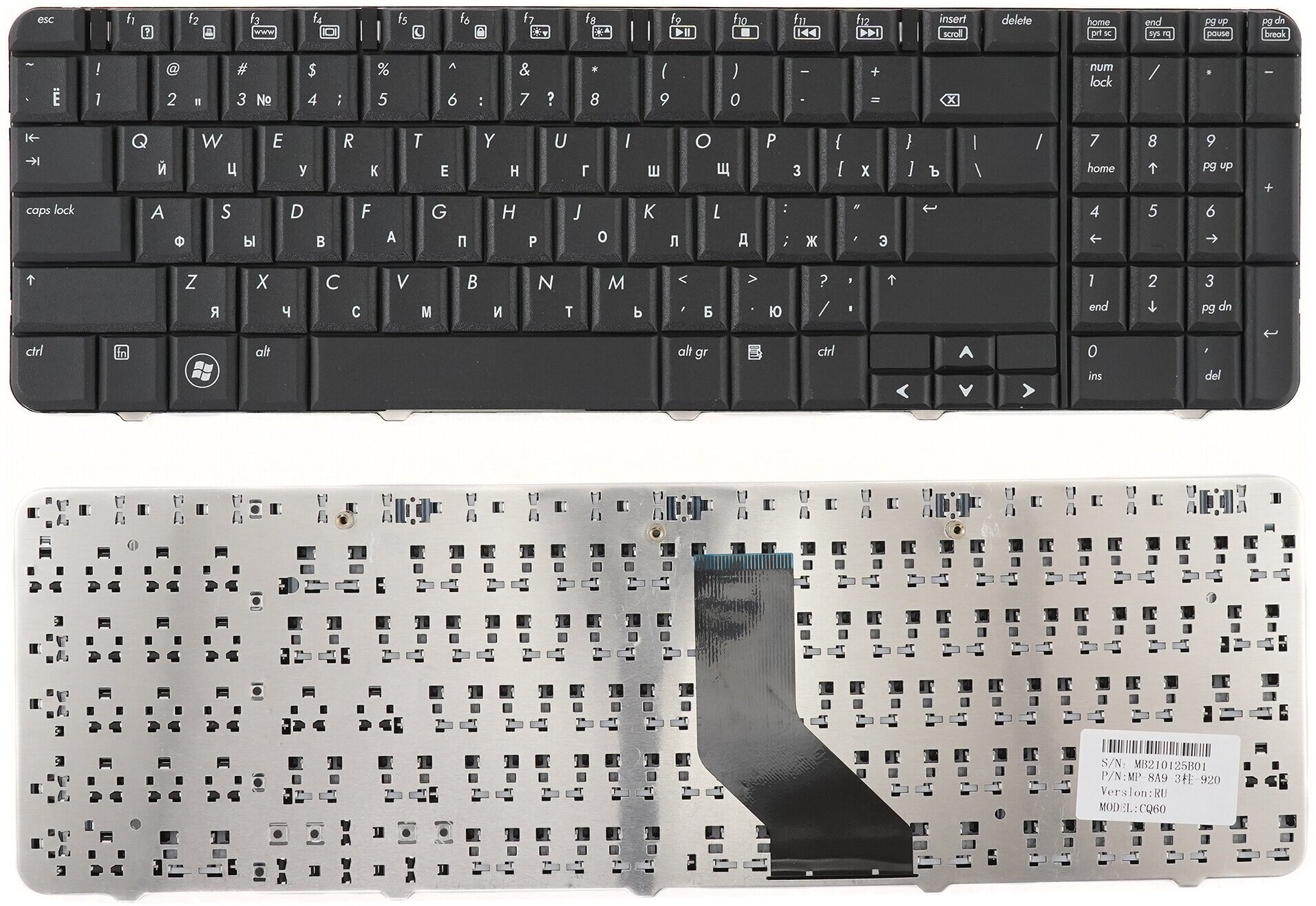 Клавиатура для ноутбука HP Compaq Presario CQ60 черная