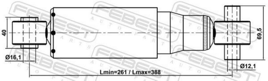 Амортизатор задний FEBEST 05110-008R для автомобилей Mazda.