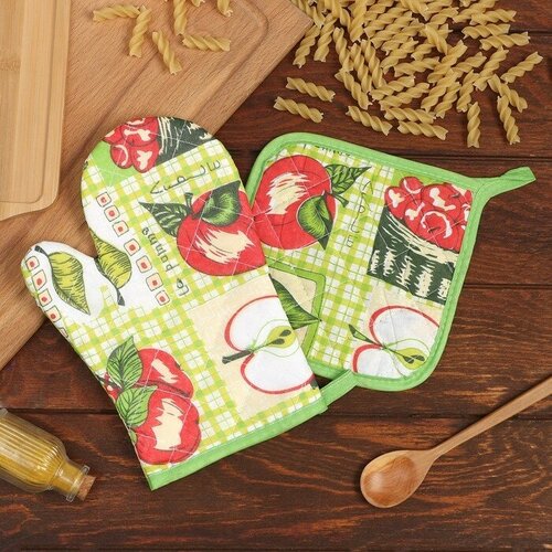 LoveLife Кухонный набор 2 предмета LoveLife прихватка 15х15см варежка-прихватка 21х15 см 100 пэ 380₽