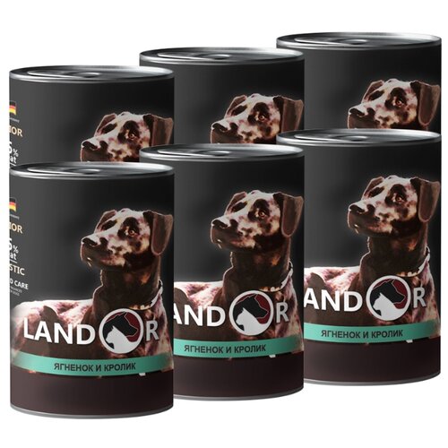 фото Корм для собак Landor (0.4 кг) 6 шт. Senior Dogs Lamb and Rabbit для пожилых собак (банка)