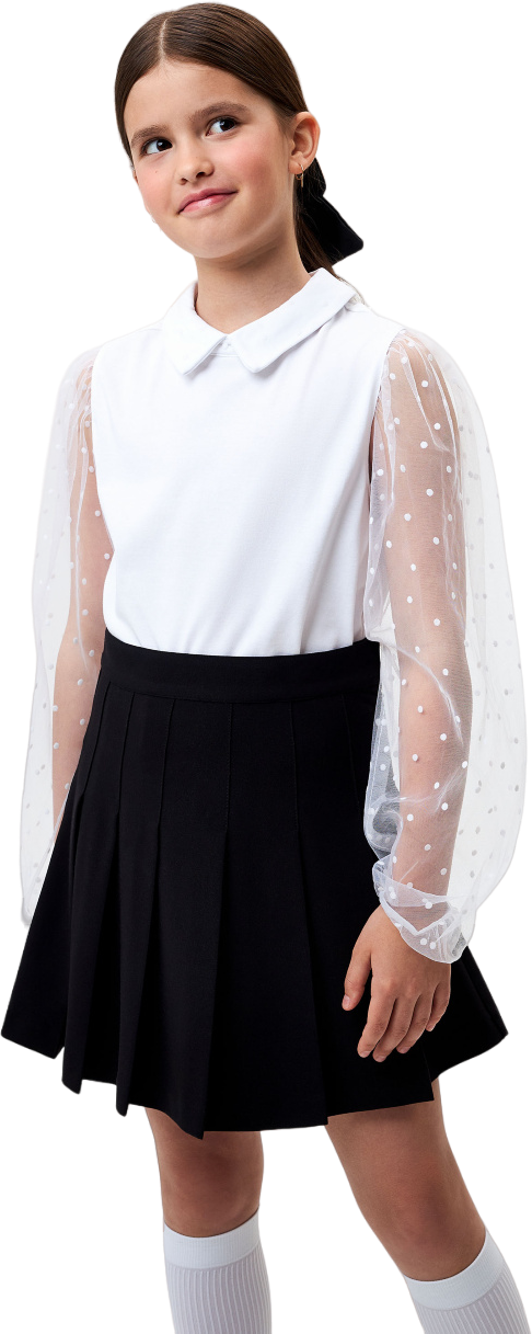 Школьная блуза Sela, размер 134, белый