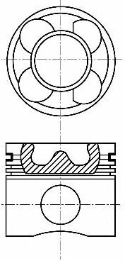 Поршень ДВС Citroen. Peugeot 1.6HDI =75 3x1.95x2.5 DV6TED4 std 04, 8742400000 NURAL 87-424000-00