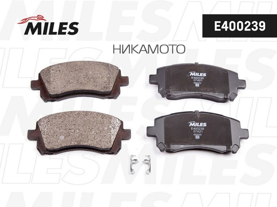 MILES E400239 Колодки тормозные передние (без датчика) (Смесь Low-Metallic) (SUBARU FORESTER 9702/LEGACY 9603/OUTBACK 0003) (TRW GDB3217) E400239