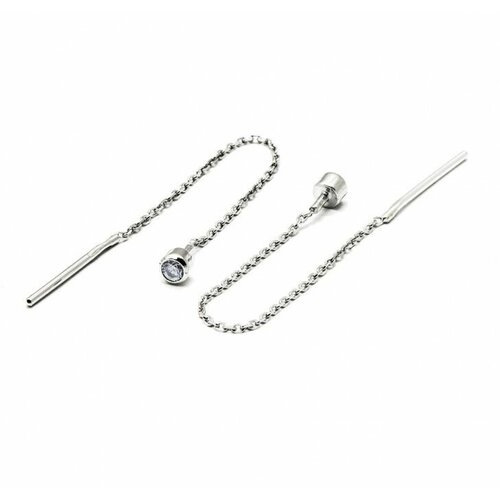 Серьги с подвесками markiz, серебро, 925 проба, родирование, фианит, бесцветный