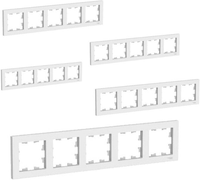 Рамка электроустановочная Schneider Electric AtlasDesign, 5 пост, белый, 5 шт. - фотография № 3