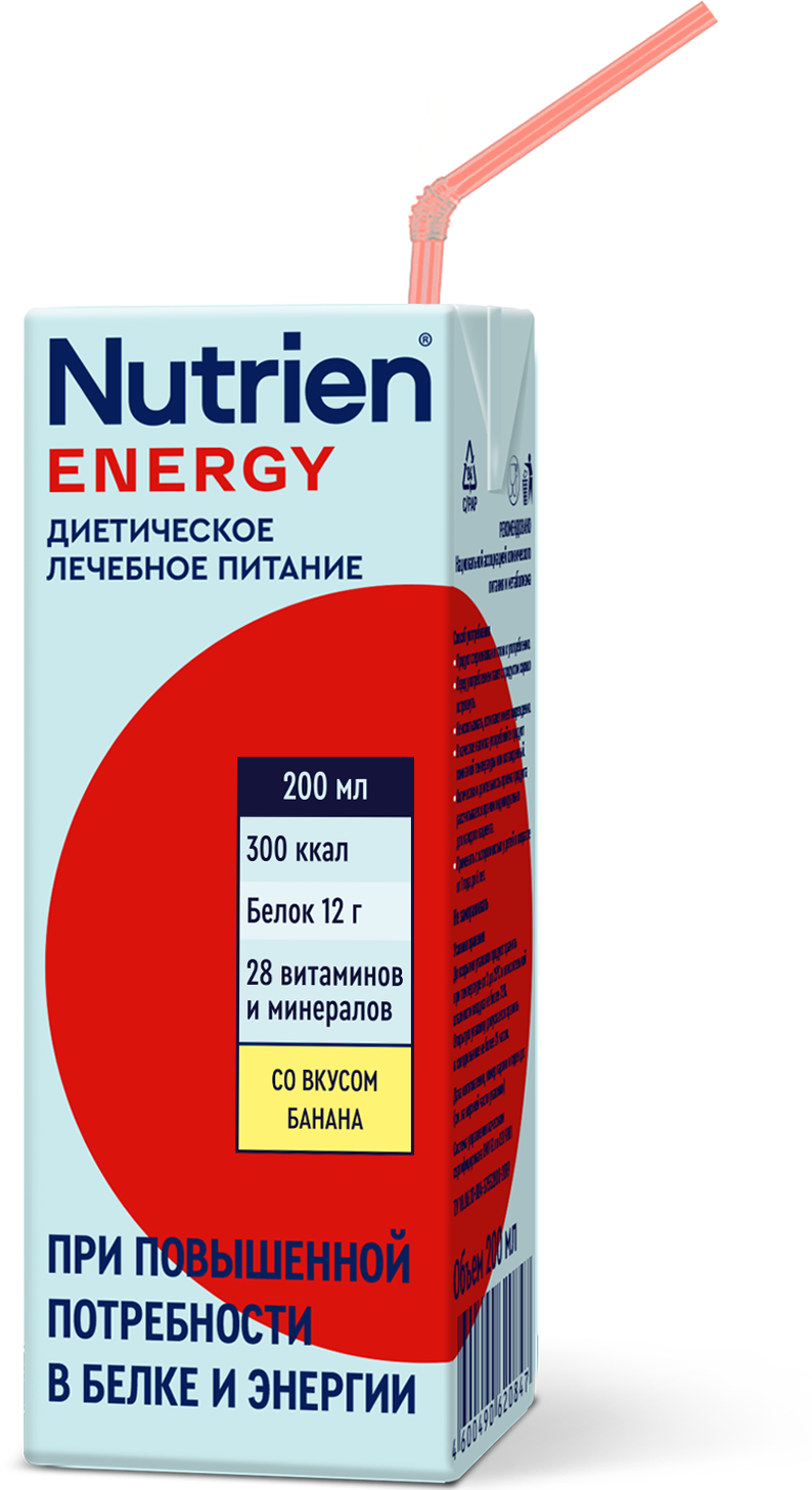 Nutrien Энергия, готовое к употреблению, 200 мл, 215 г, банан