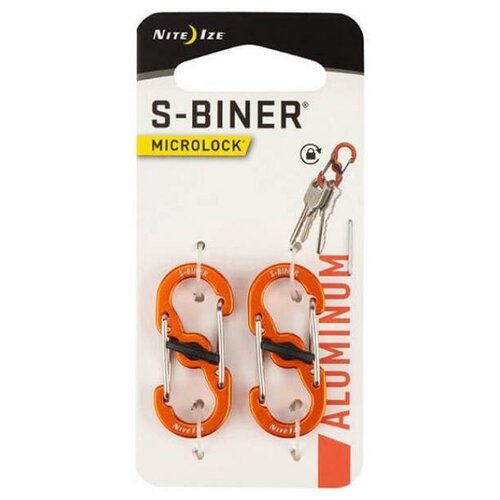 фото Карабин nite ize s-biner microlock aluminum 2pcs orange