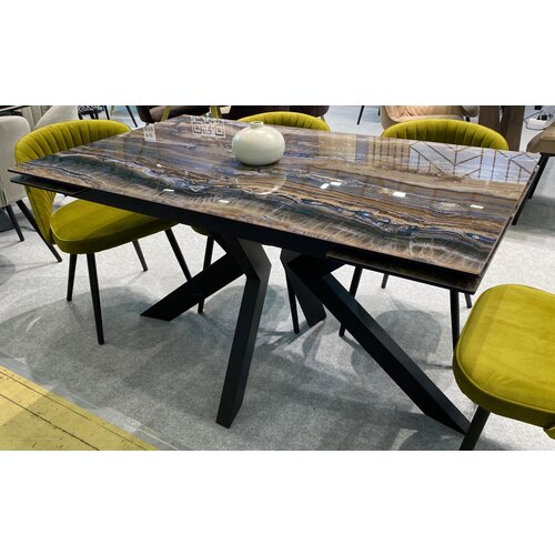 Стол Кентукки 3 140 белый мрамор, стекло / белый, М-City