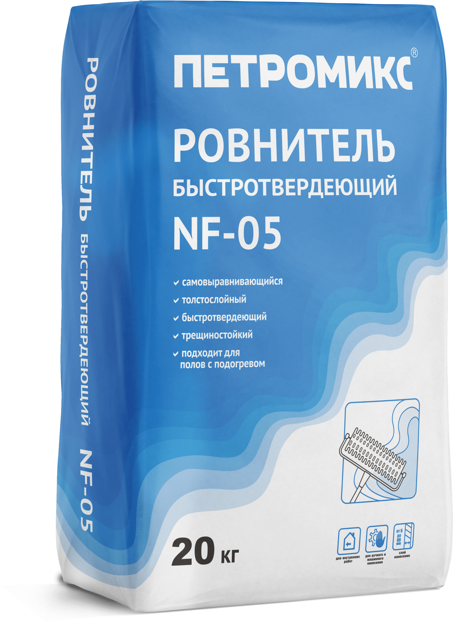 Ровнитель Петромикс NF-05 (ПС) 20кг быстротвердеющий - фотография № 1