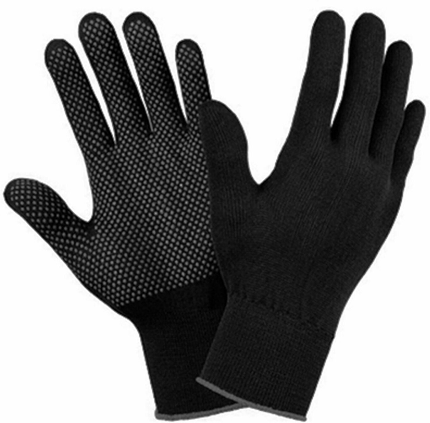 фото Перчатки нейлоновые с ПВХ микроточка, комплект 10 ПАР, 15 класс, 24-26 г, размер 10, LAIMA, 608675