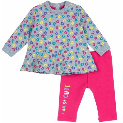 Комплект одежды Chicco, свитшот и легинсы, повседневный стиль, размер 104, розовый, серый