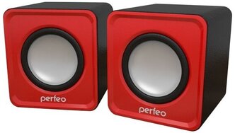 Колонки Perfeo "WAVE" 2.0, мощность 2х3Вт (RMS), красный, USB (PF-128-R) PF_5128