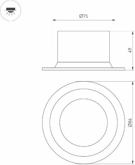 Светильник MS-DROP-BUILT-R84-8W Warm3000 (WH, 85 deg, 230V) (Arlight, IP54 Металл, 5 лет) - фотография № 2