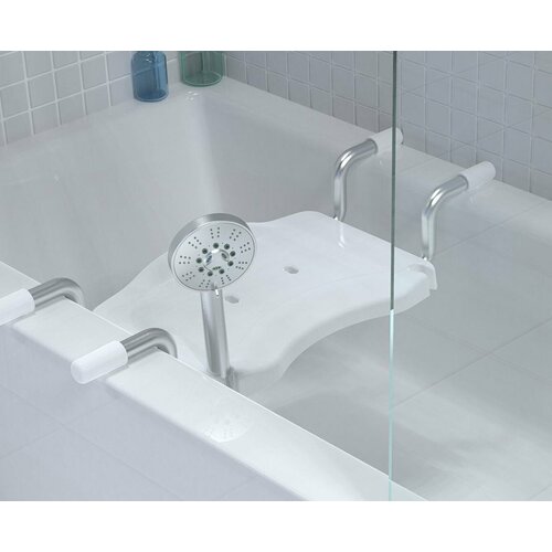 Сиденье для ванной Primanova серия: APOLLO, цвет: белый, материал: Алюминий; ABS пластик, макс. Нагрузка 150 кг, вид крепления: Накладное, размер (см): 30x75x6 (M-KV36-01)