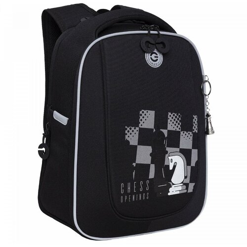 Школьный рюкзак GRIZZLY RAf-393-10 черный, 29х36х18