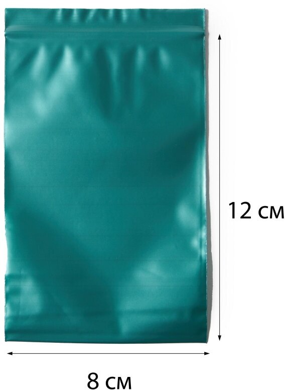Пакет с замком (Zip Lock) 10 х 15 см, 60 мкм, зеленый, 100 шт/уп - фотография № 9