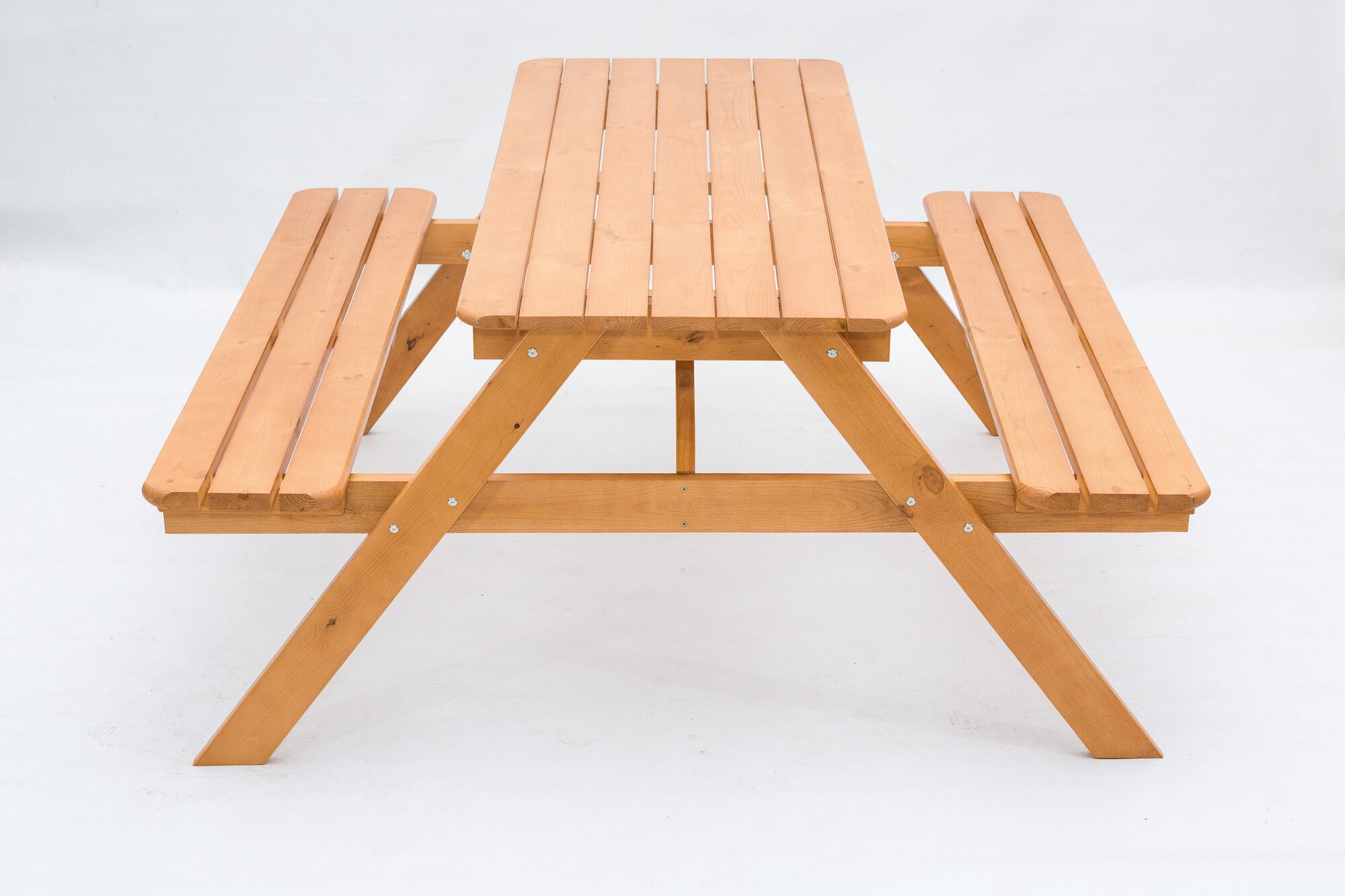 Комплект мебели фотон Пикник (стол, 2 скамьи), орех - фотография № 8