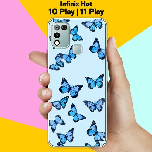 Силиконовый чехол на Infinix Hot 10 Play / Infinix Hot 11 Play Бабочки / для Инфиникс Хот 10 Плей / Хот 11 Плэй силиконовый чехол new year на infinix hot 10 play инфиникс хот 10 плей