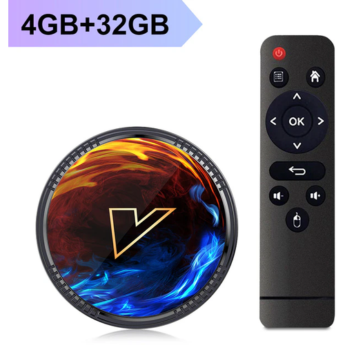 Smart ТВ приставка ANDROID 12 H1 / Медиаплеер телеприставка HD TV 4Gb / 32Gb тв приставка mecool km6 deluxe edition android 10 4 гб 64 гб wi fi