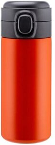 Термокружка с кнопкой клапаном Diolex DXMS-350-1 (оранжевая), 350 мл