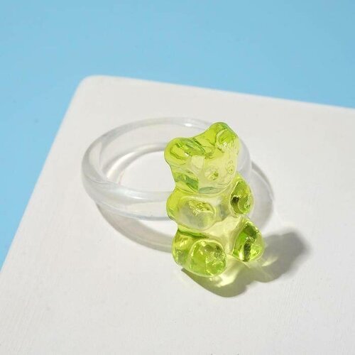 Кольцо Queen Fair, пластик, искусственный камень, размер 16, мультиколор, бесцветный кольцо мармеладный мишка цвет зелёный размер 16