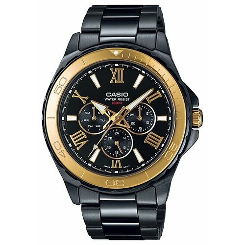 Наручные часы CASIO Collection MTD-1075BK-1A9VDF, золотой, черный