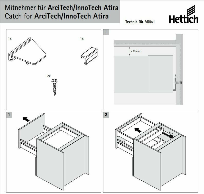 Фиксатор HETTICH для внутреннего ящика InnoTech Atira, пр-во Германия, серый, 1 шт. - фотография № 10