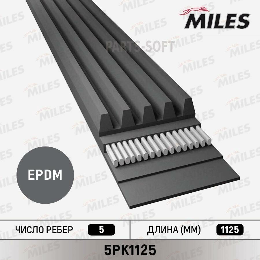 MILES 5PK1125 Ремень поликлиновой