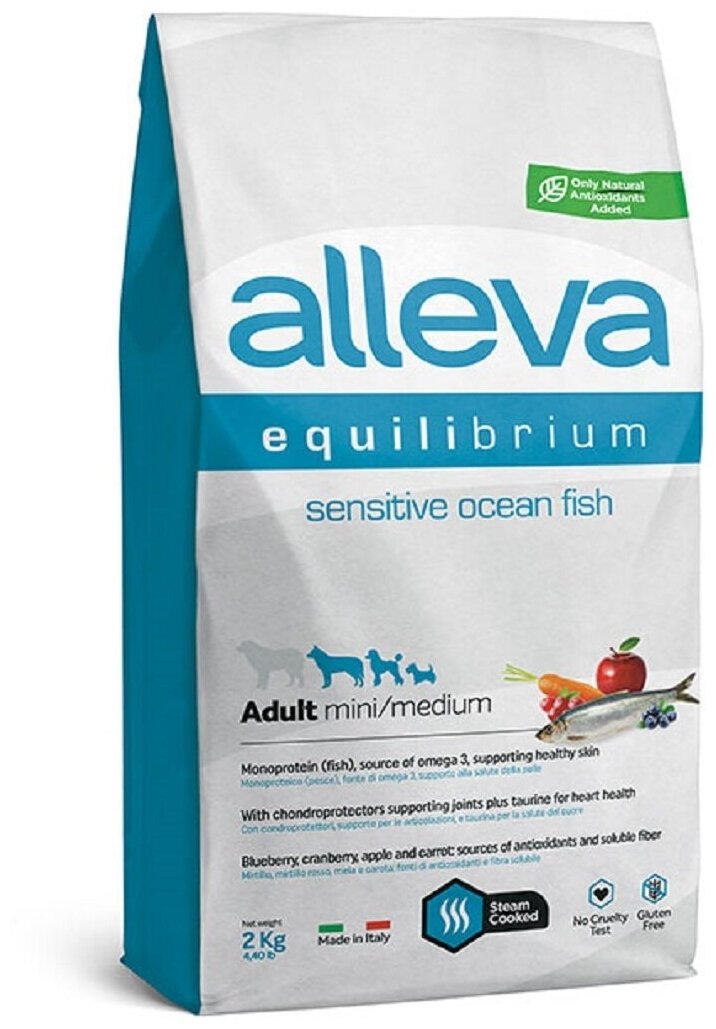 Alleva Equilibrium Sensitive Ocean Fish Adult Mini/Medium сухой корм для взрослых собак с рыбой 2 кг