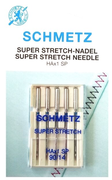 Игла/иглы Schmetz Super Stretch Special 130/705 НAx1 SP 90/14 серебристый - фотография № 2