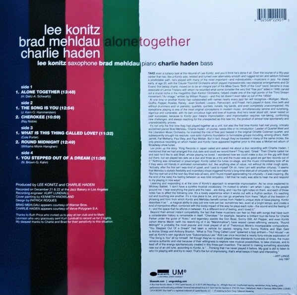 Charlie Haden; Lee Konitz Charlie Haden; Lee Konitz - Alone Together (2 LP) Blue Note - фото №2