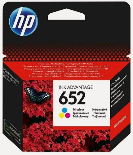 Изображение товара Картридж для струйного принтера HP 652 Tri-colour (F6V24AE), официальная гарантия
