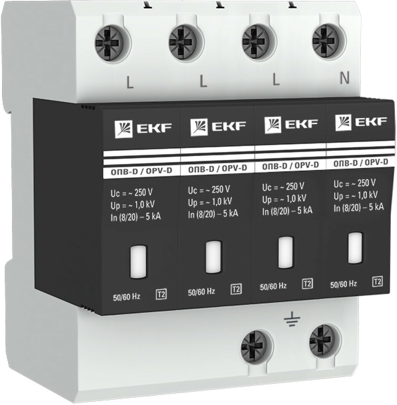 Ограничитель импульсных напряжений ОПВ-D-4P In 5кА 275В с сигн. EKF PROxima