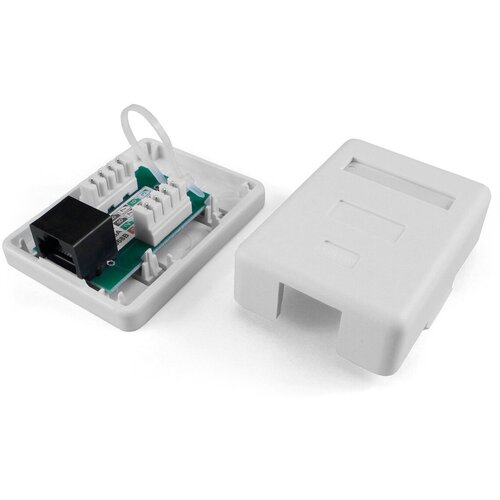 Розетка Hyperline SB1-1-8P8C-C6-WHRJ45 1 кат6 UTP бел упак1шт 657₽